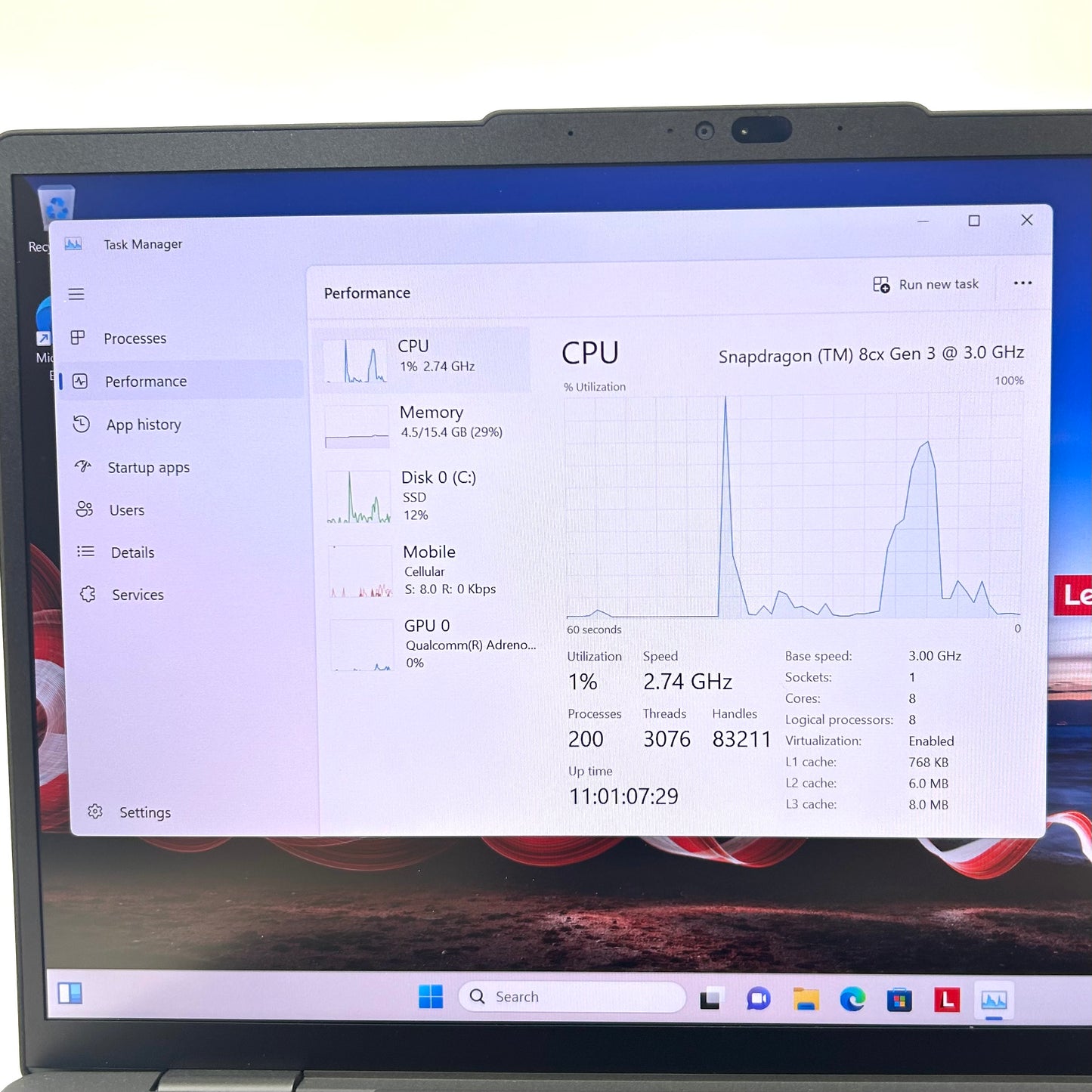 Lenovo ThinkPad X13s 21BY-S03Y00 Snapdragon 8xc Gen 3 16GB RAM 512GB