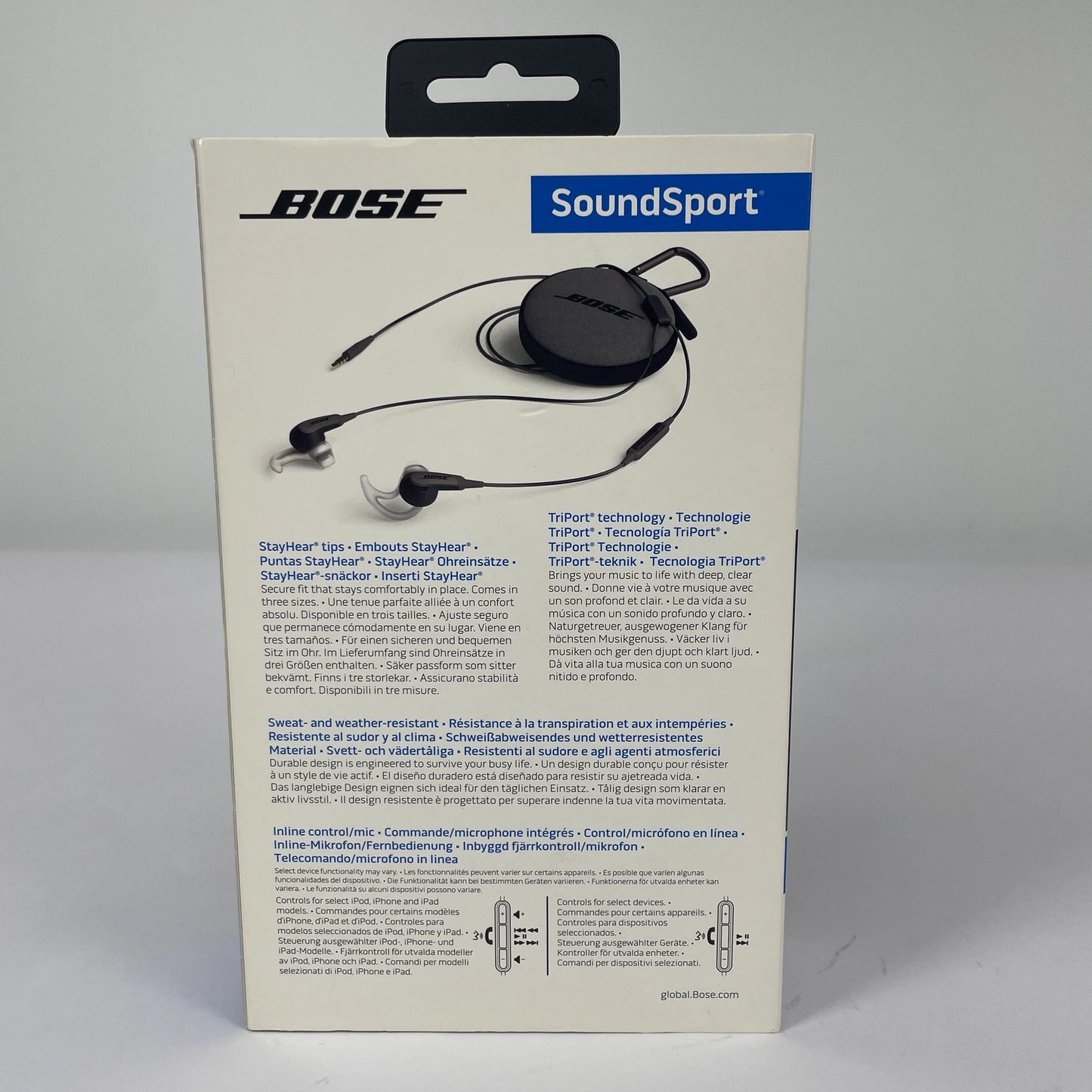Bose SoundSport In-Ear Wireless Bluetooth Headphones Black/Blue 761529-0020
