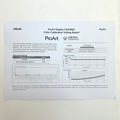 New ASUS ProArt 27" PA278QV WQHD IPS 75Hz Display Monitor