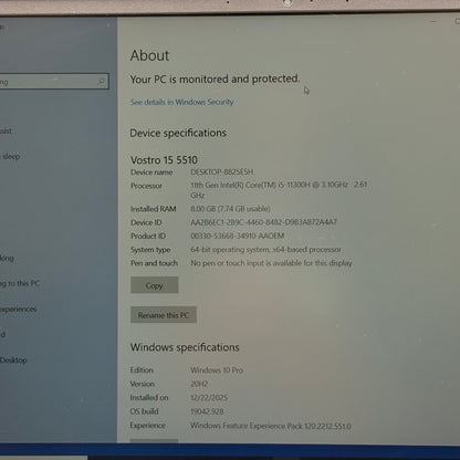 Dell Vostro 5510 15.6" i5-11300H 3.1GHz 8GB RAM 512GB SSD