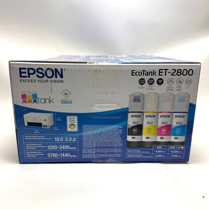 New Epson EcoTank ET-2800 Color Ink-Jet All-in-One Printer - White