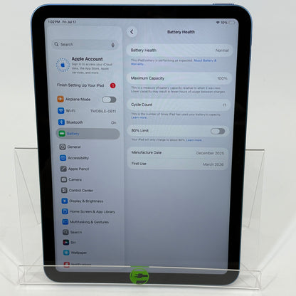 WiFi Only Apple iPad 11" (A16) 128GB Blue MD4A4LL/A