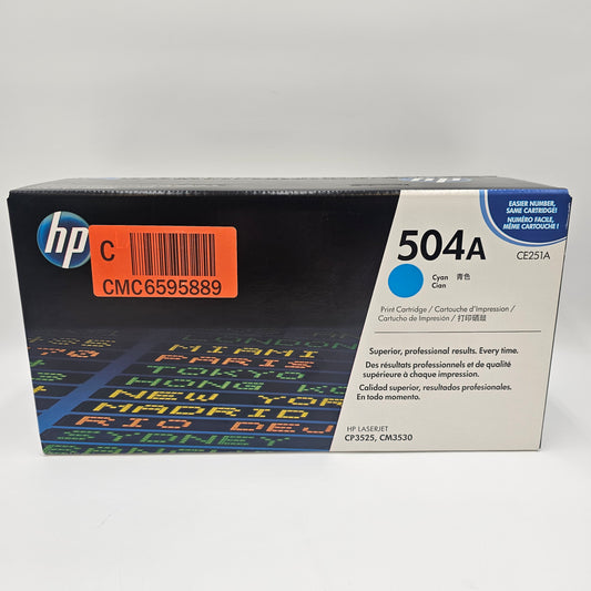 New HP 504A Cyan Toner Cartridge