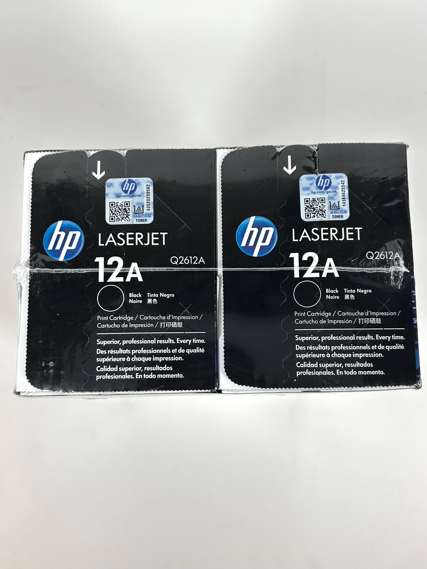 New HP 12A Q2612A Black Toner Cartridge Dual Pack