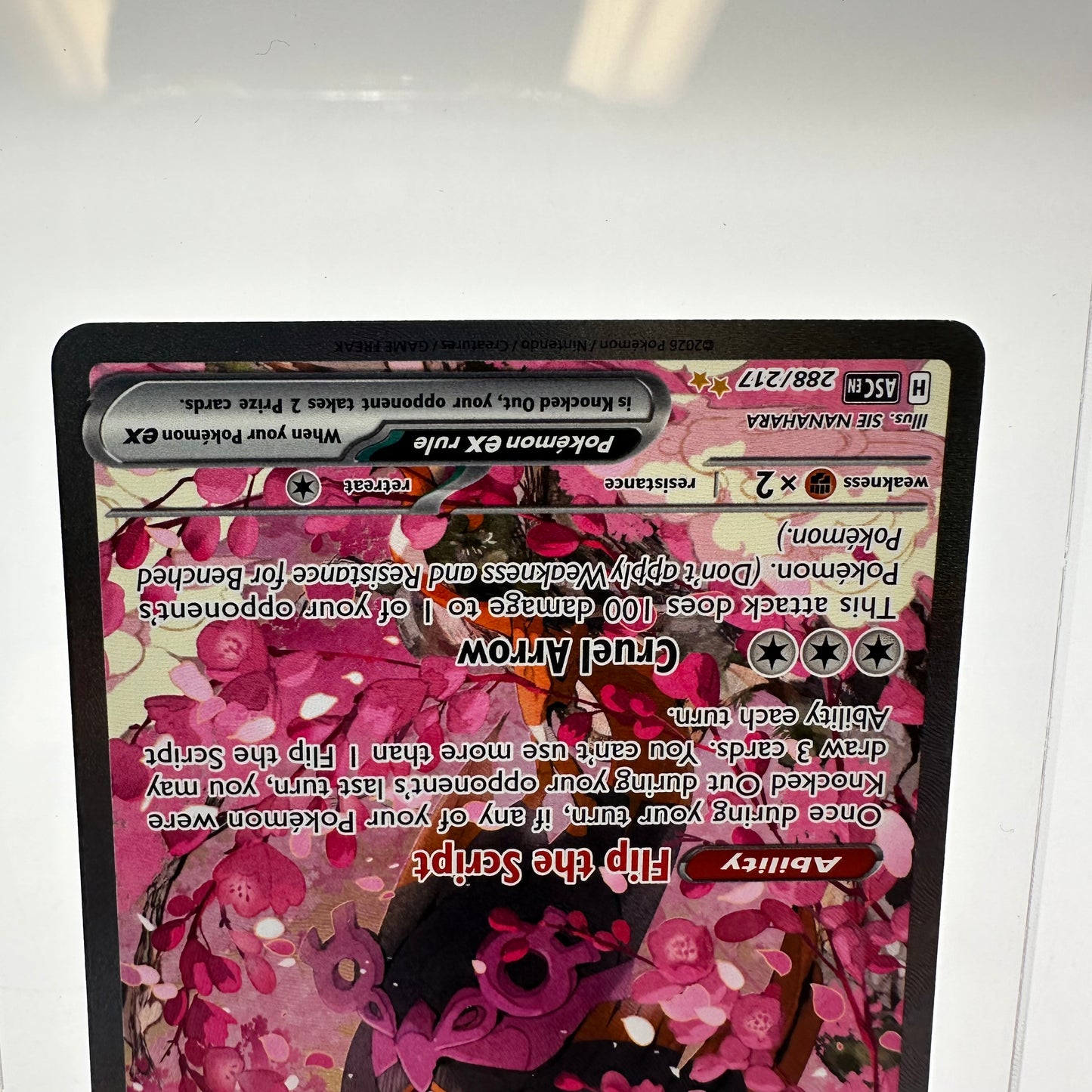 Pokémon TCG Fezandipiti EX #288 Ascended Heros Holo NM