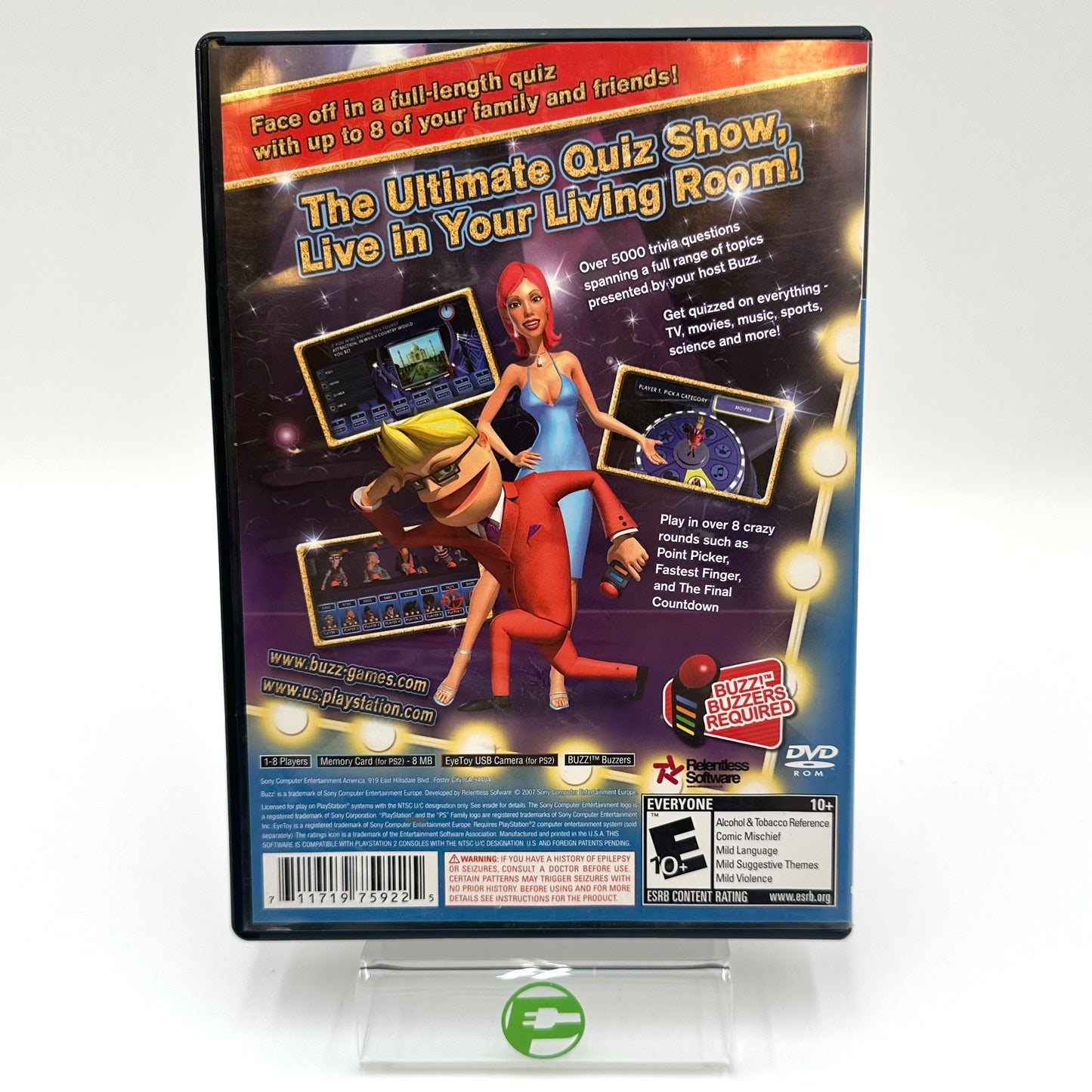 Buzz The Mega Quiz [Bundle] (Sony PlayStation 2 PS2, 2007)