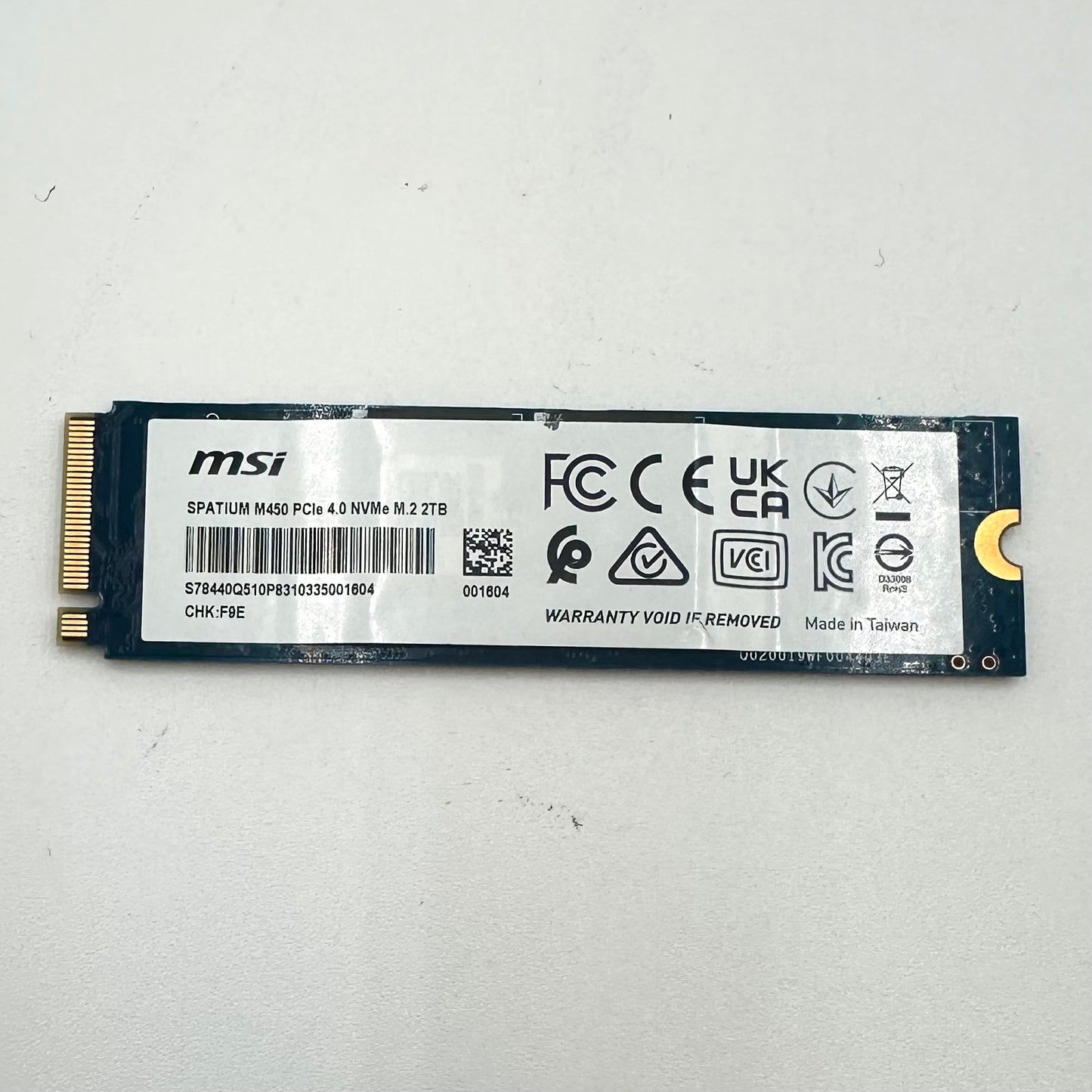 MSi Spatium M450 2TB PCIe M.2 2280 Gen4x4, NVMe 1.4 SSD  ‎S78-440Q510-P83