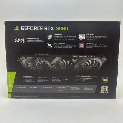 New MSI GeForce RTX 3060 VENTUS 3X 12G OC 12GB GDDR6 Graphics Card 912-V397-282