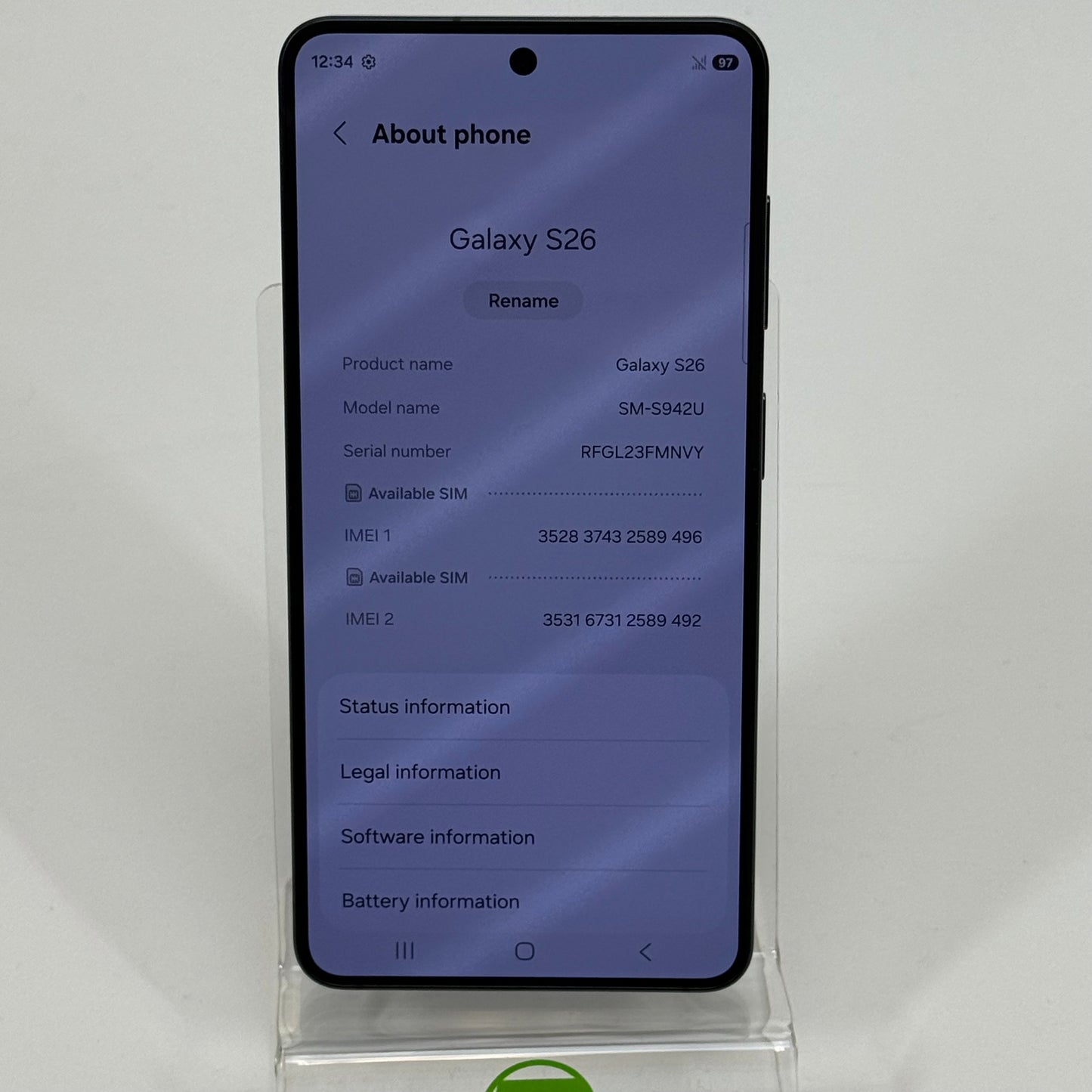 Unlocked Samsung Galaxy S26 12GB RAM 256GB SM-S942U Black