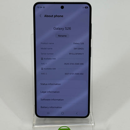 Unlocked Samsung Galaxy S26 12GB RAM 256GB SM-S942U Black