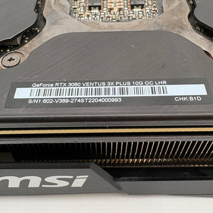 MSI GeForce RTX 3080 VENTUS 3X PLUS OC LHR 10GB GDDR6X Graphics Card V389