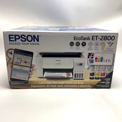 New Epson EcoTank ET-2800 Color Ink-Jet All-in-One Printer - White