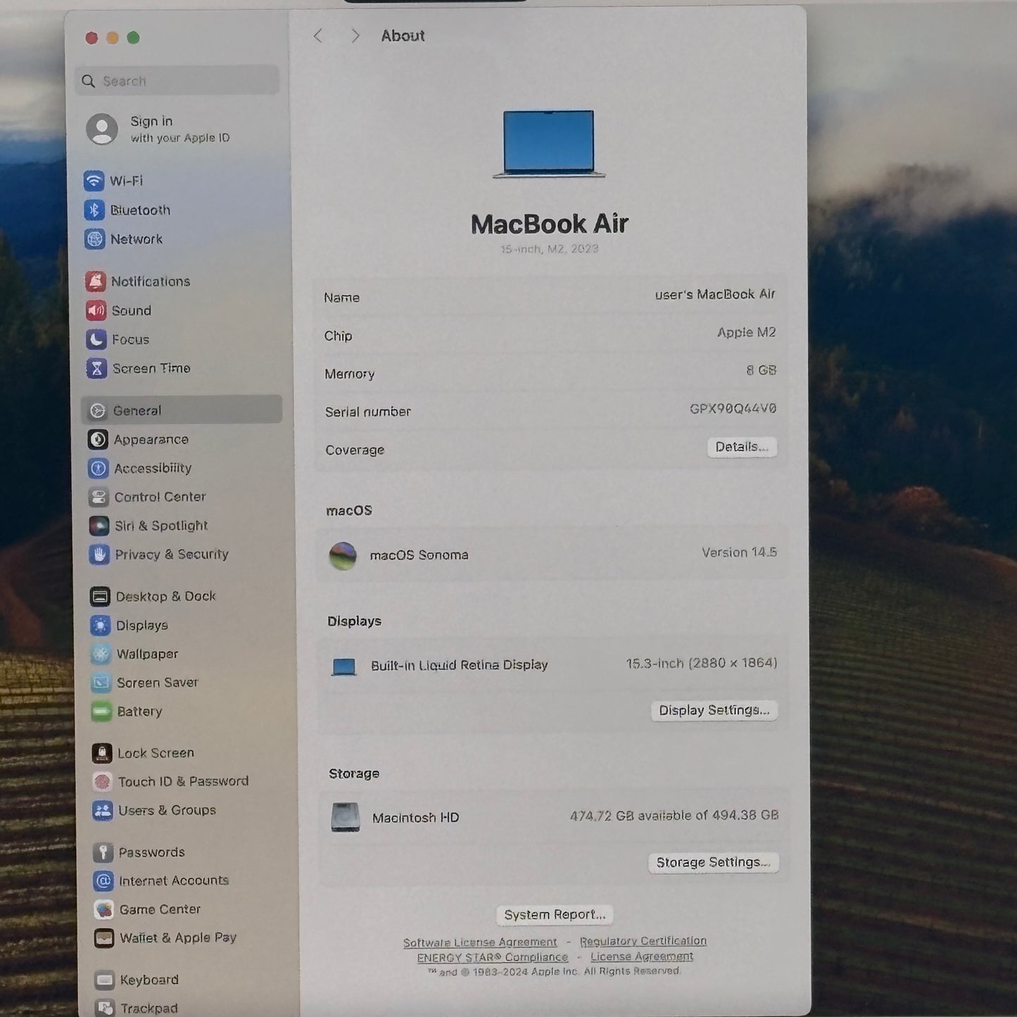 2023 Apple MacBook Air 15" M2 10C GPU 3.5GHz 8GB RAM 512GB SSD MQKV3LL/A