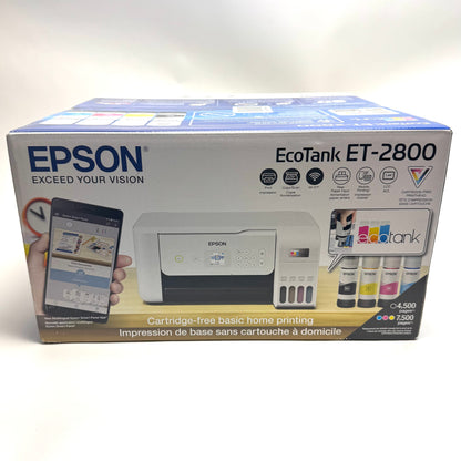 New Epson EcoTank ET-2800 Color Ink-Jet All-in-One Printer - White