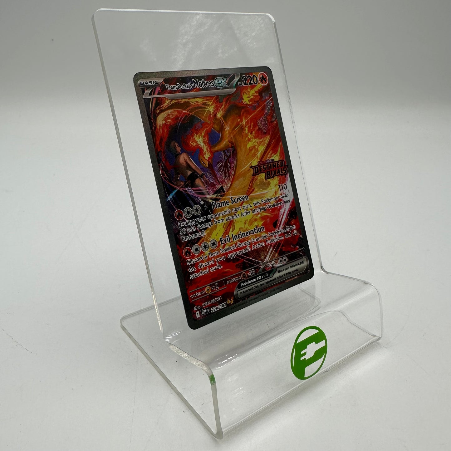 Pokémon TCG Team Rocket's Moltres EX #229 Destined Rivals Holo NM