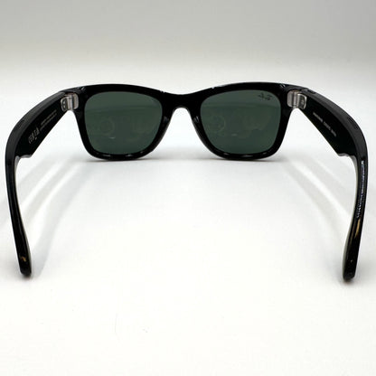 New Ray-Ban Meta Wayfarer Smart Sunglasses RW4006 50/22/150 Shiny Black/G15 Green