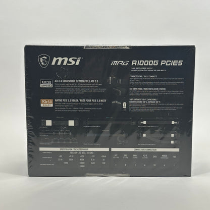 New MSi MPG A1000G MPGA1000GPCIE5 80 Plus Gold 1000W Fully Modular Power Supply