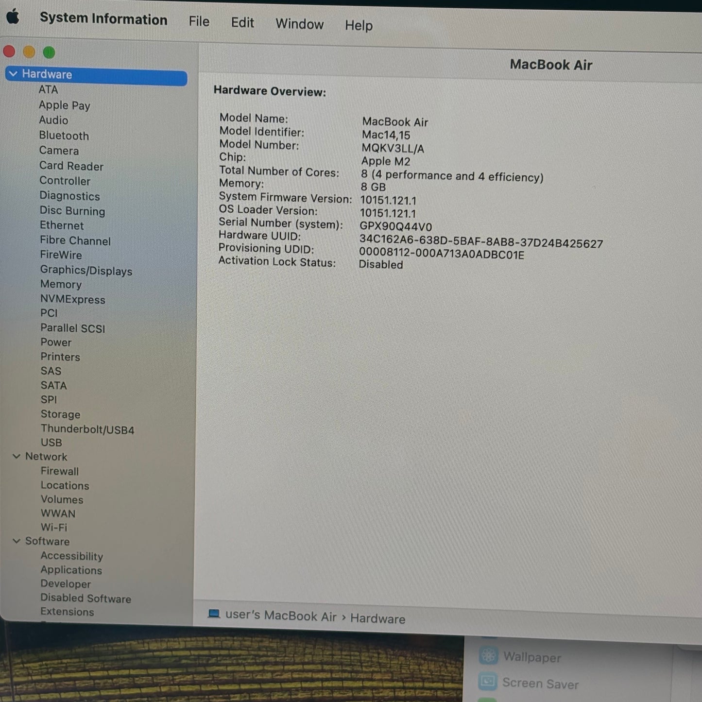 2023 Apple MacBook Air 15" M2 10C GPU 3.5GHz 8GB RAM 512GB SSD MQKV3LL/A