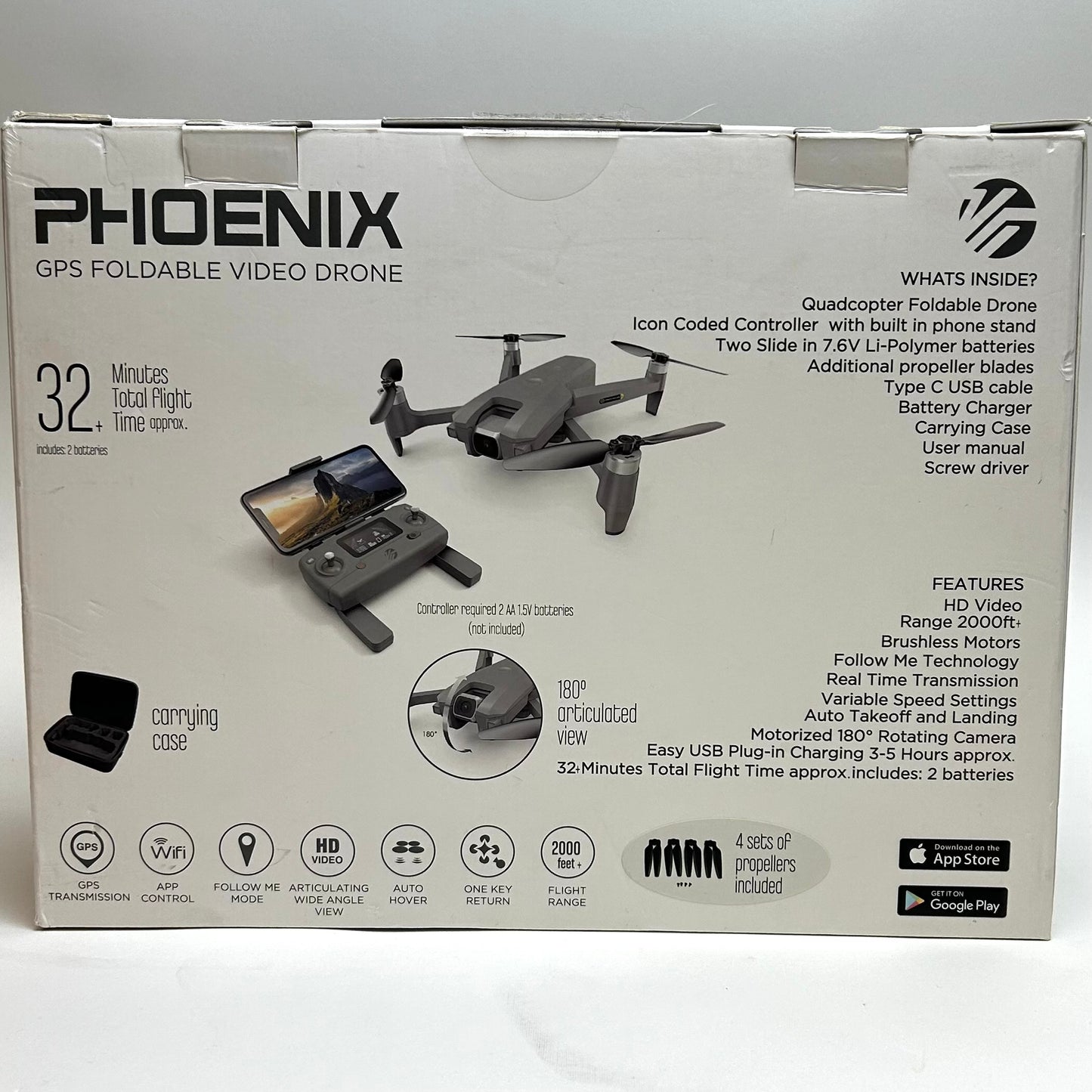 Vivitar Phoenix GPS Foldable Video Drone DRC-LSX10 HD Drone