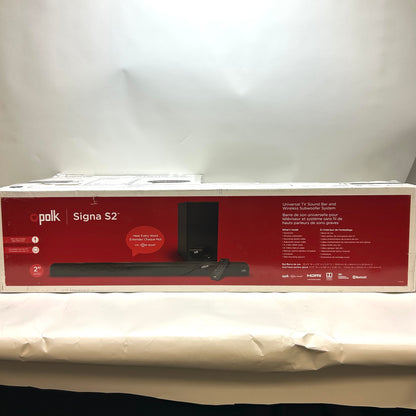 New Polk Audio Signa S2 Sound Bar & Subwoofer Black AM6214-A