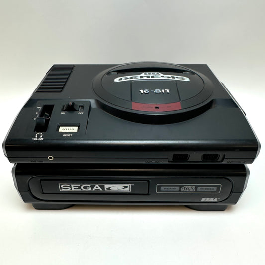 Sega Genesis 16-Bit Video Game Console Black MK-1601 with Sega CD Model 1