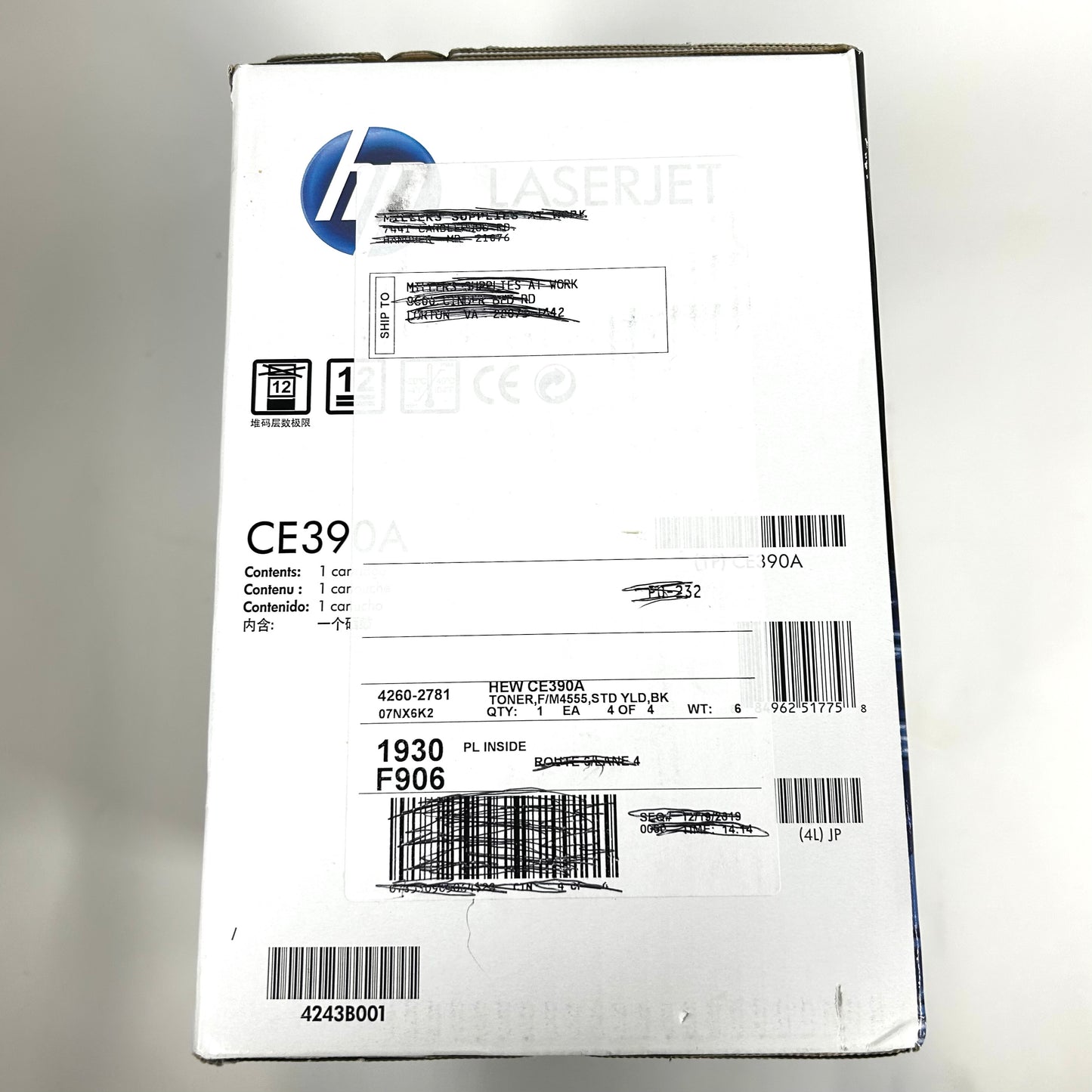 New HP 90A CE390A Black Print Cartridge