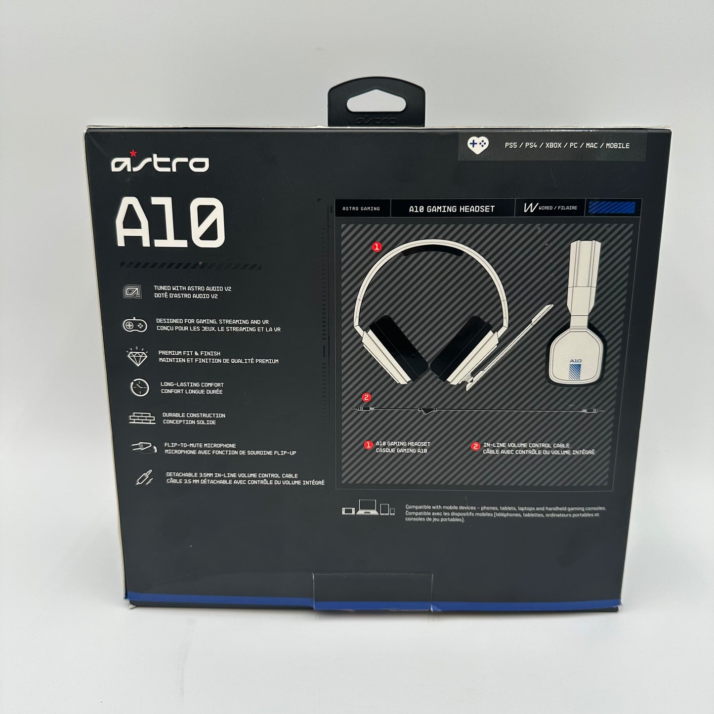 Astro A10 Wired Gaming Headset for PlayStation 4/5 White/Blue 939-001845