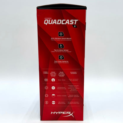 New HyperX QuadCast S RGB LED USB Cardioid Microphone 4P5P7AA - Black