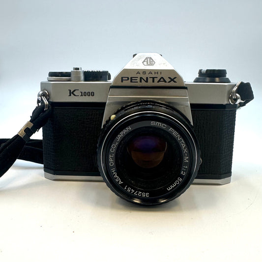Asahi Pentax K1000 SLR Camera with Pentax-M f/2 50mm Lens