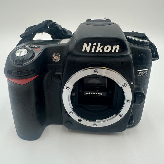 Nikon D80 10.2MP DSLR Camera 1849 Shutter Count No Battery Cover
