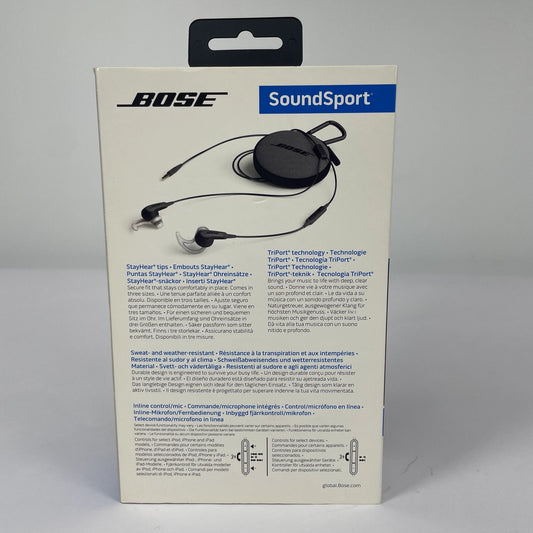 Bose SoundSport In-Ear Wireless Bluetooth Headphones Black/Blue 761529-0020